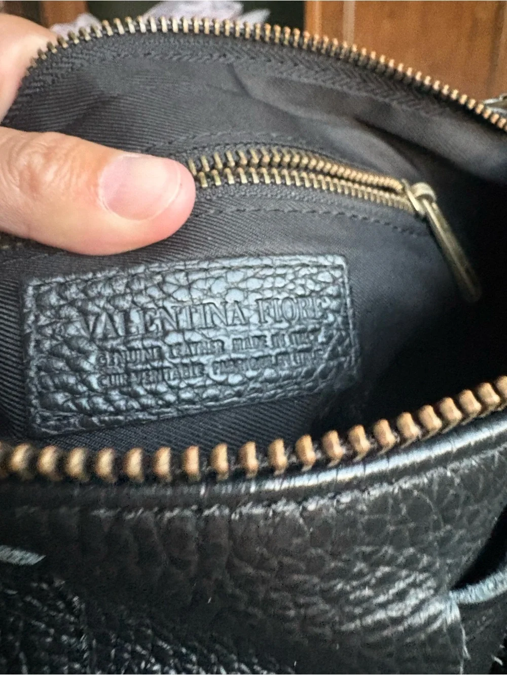 Valentina Fire Black Woven Genuine Leather Crossbody Purse